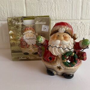 Santa Votive Holder - Red and Green